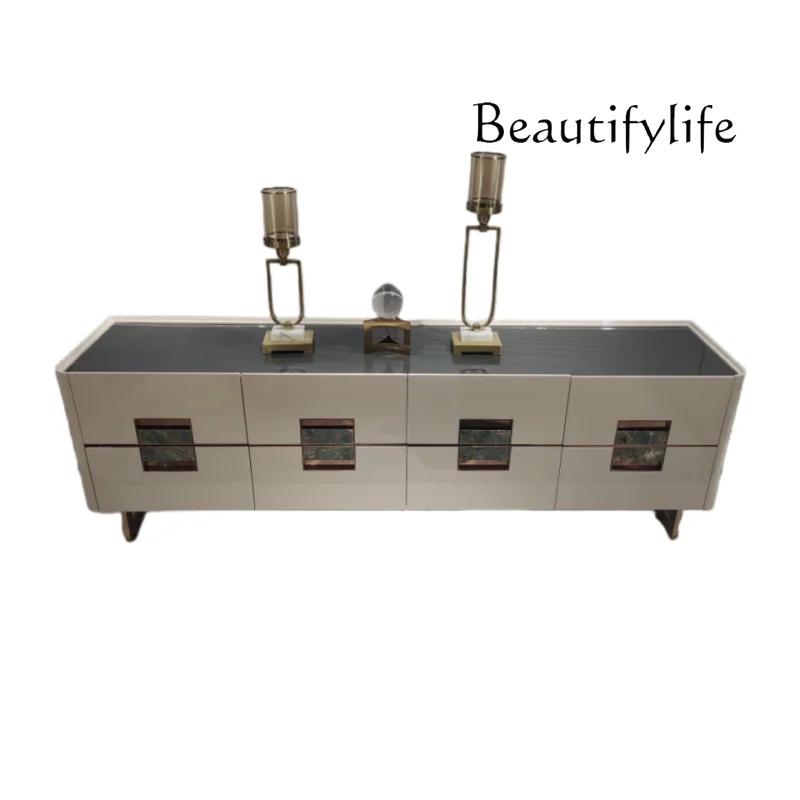 

Italian light luxury TV cabinet post-modern simple living room household small apartment storage designer model