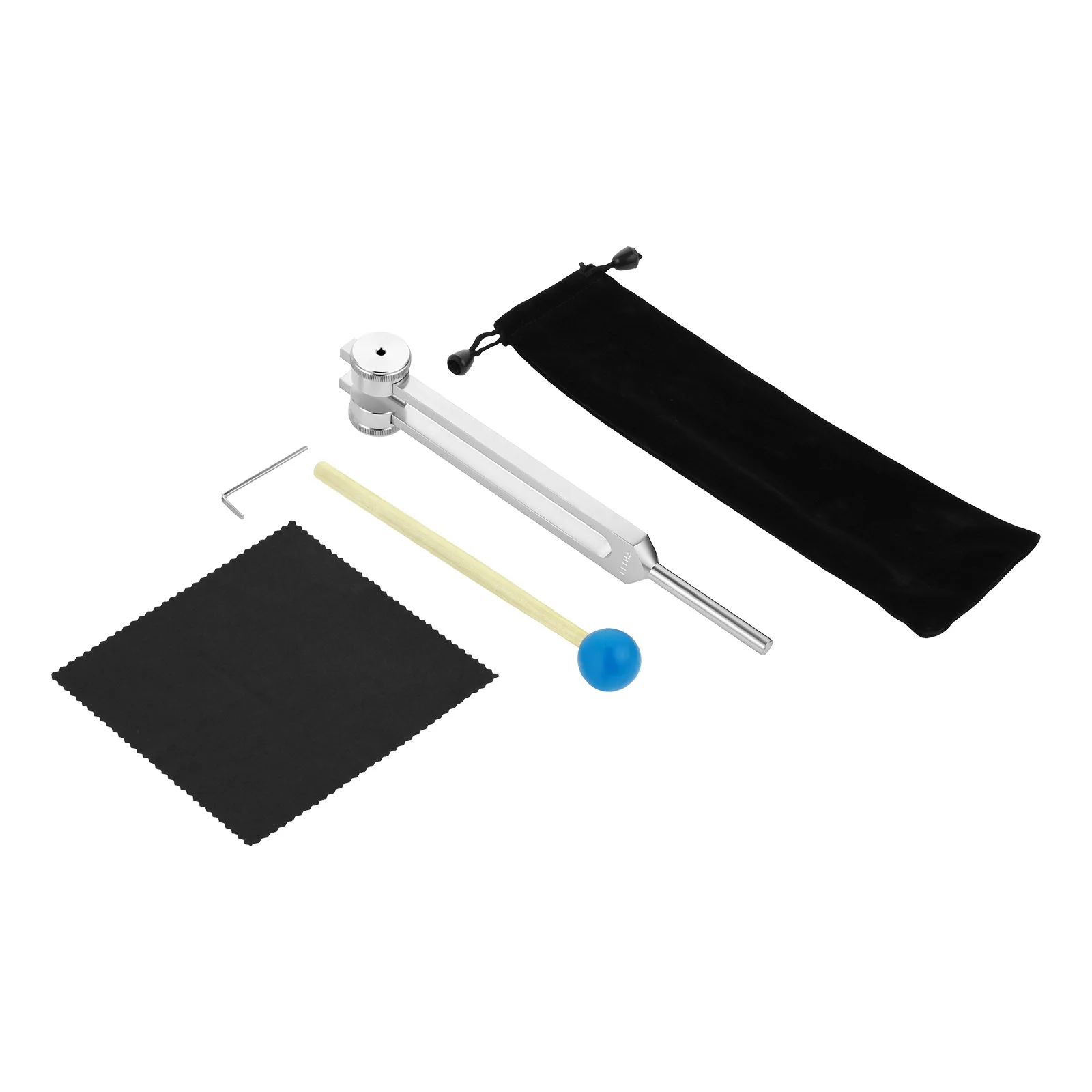 1Set 111/112.45HZ Frequency Tuning Fork Gold/Sliver Yoga Tuning Devices Meditation Tuning Energy Fork with Hammer Aluminum Alloy