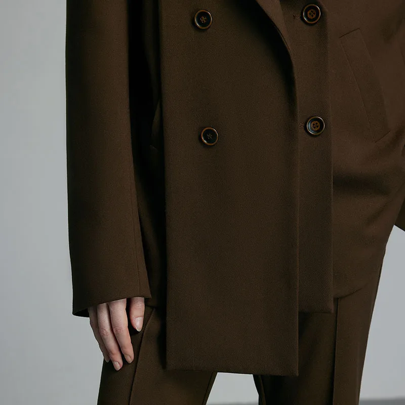 KWTX 2025 Primavera Estate Blazer decostruito da donna Design asimmetrico irregolare Giacca alla moda Chic Office Casual