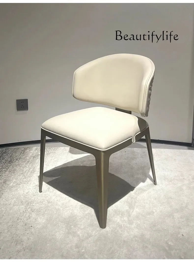 

Italian light luxury corrugated dining chair home comfort modern restaurant haute couture personalized back chair high-end