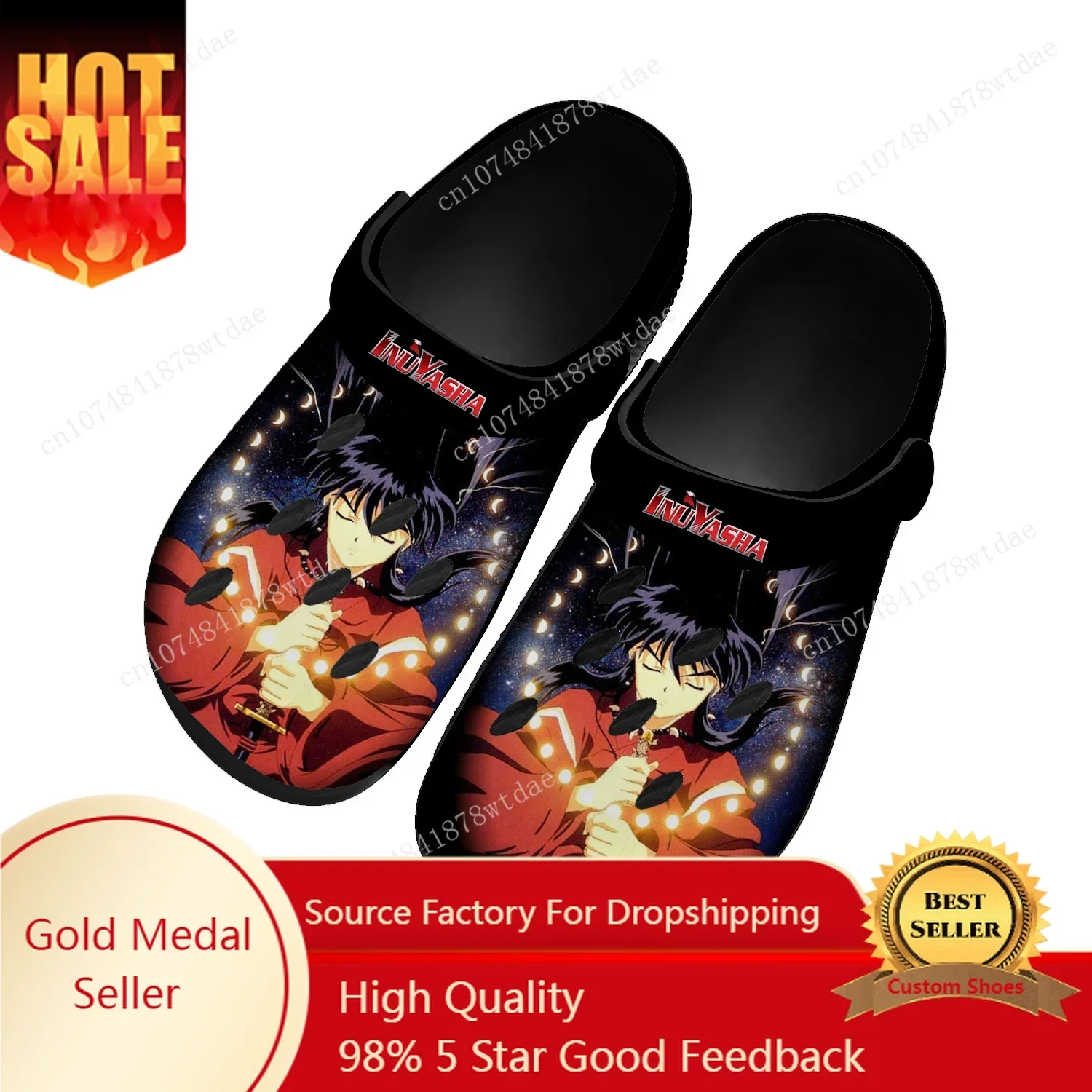 

Inuyasha Home Clogs Mens Womens Teenager Custom Made Water Shoe Japanese Anime Cartoon Comics Garden Beach Hole Slippers Sandals