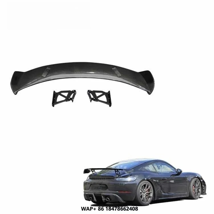 

BK Tuning 718 Cayman Boxster Upgrade GT4 Style Tail Wing Carbon Rear Trunk Spoiler for Porsche 718 981 982 Rear Spoiler