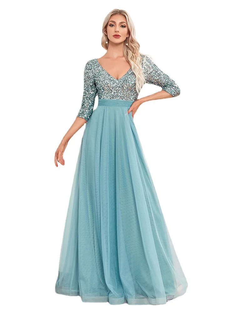 Robe de Gala Longue pour Femme, Tenue de Soirée, de Bal, de Luxe, pour Invités de Mariage, 2023