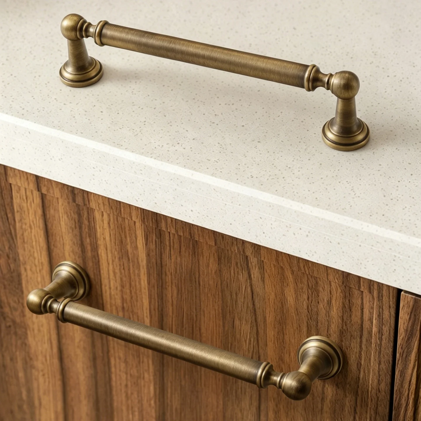 New Antique Solid Brass Kitchen Accessories Retro Cupboard Wardrobe Closet Door Pulls High-end Drawers Knobs Furniture Handles