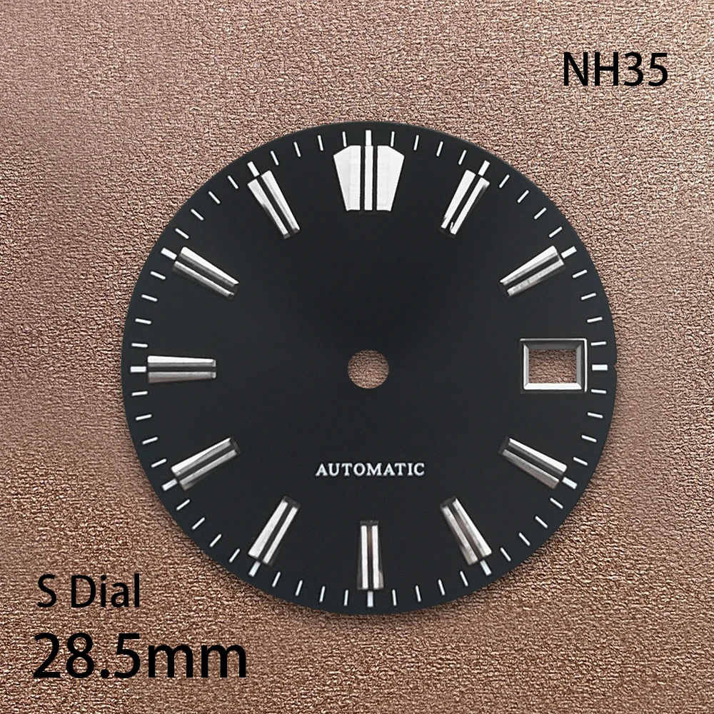 28.5mm S Logo Sunray Dial Fit NH35/NH36/4R/7S Movement high-quality Dial 3/3.8/4 O'clock Dial Watch Modification Accessories