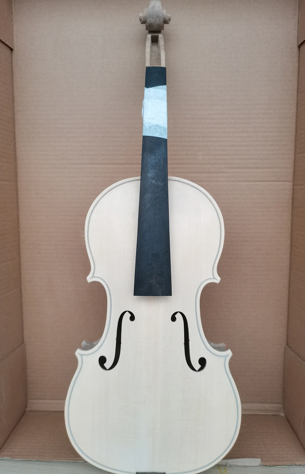 Birdeye Maple white embryo violin unfinished white maple wood violin 4/4 3/4 solid wood DIY white violin Accessories with ebony