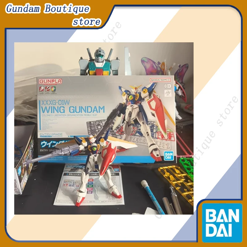 

Bandai натуральная EG 1/144 XXXG-01W WING Gundam аниме фигурка робота Коллекционная сборная модель игрушки украшения подарок для детей