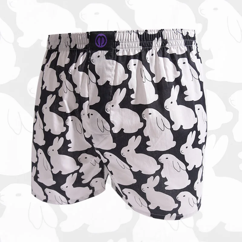 Black Rabbit Pure Cotton Underwear Pattern For Men And Women Pattern Comfortable Breathable Shorts For Home Leisure