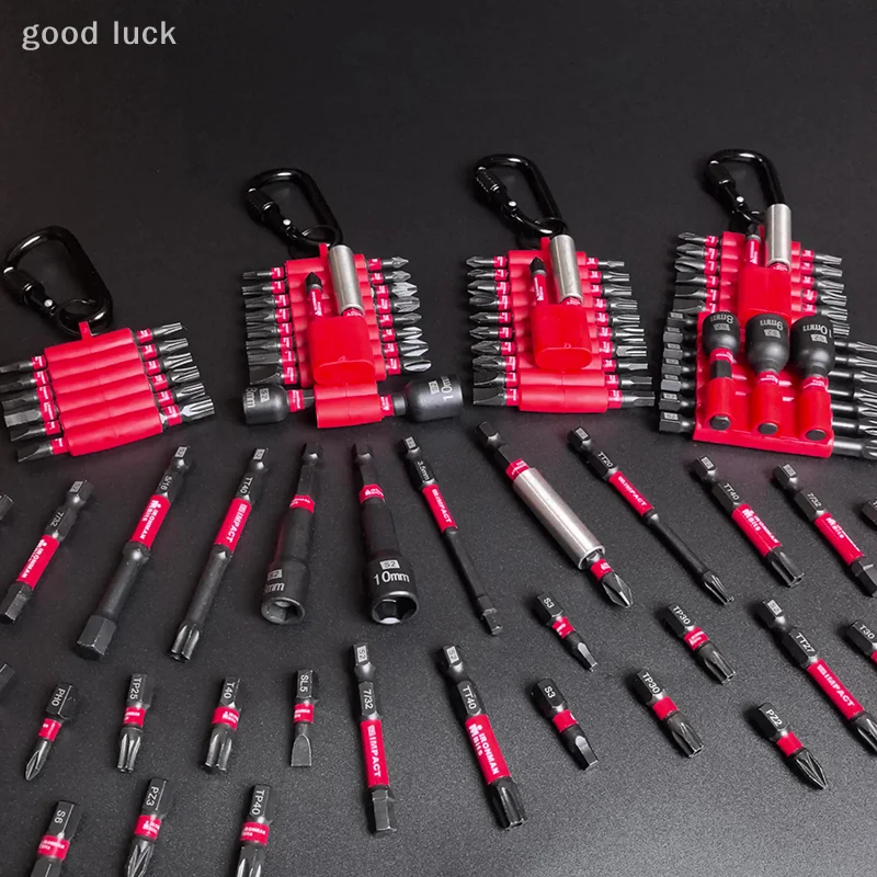 1 Set Bit Multi Driver Baja S2 Magnetik dan Kit Mata Obeng Impact Tempat Bit dengan Lengan Organizer