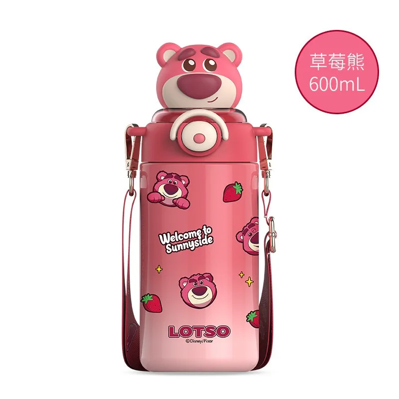 Disney 600mL Stitch Series Sunshines Thermos Cup Larges Capacity Student's Cute Straw Portables High Value Student Gifts Glasses