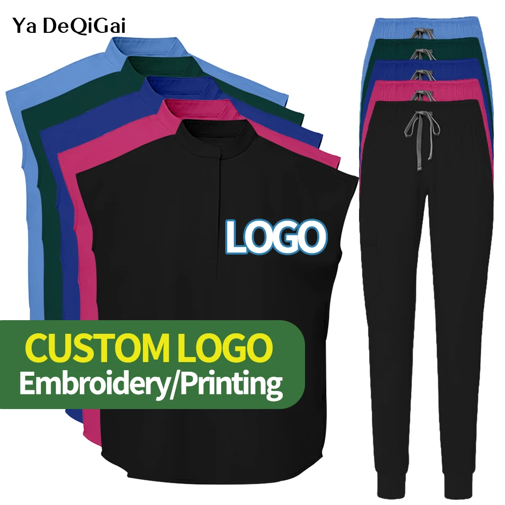 roupas-de-trabalho-de-verao-uniformes-medicos-trajes-para-hospitais-uniformes-para-medicos-e-enfermeiros-roupas-de-trabalho-para-clinicas-veterinarias-personalizacao-de-logo