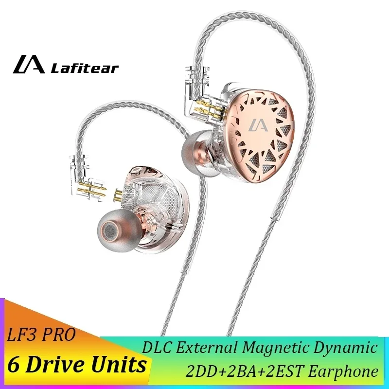 

Lafitear Hybrid Driver 2DD+2BA+2EST Earphone Balanced Armature Electrostatic HiFi Headphone Hi-Res Monitor IEM with 2PIN Cable