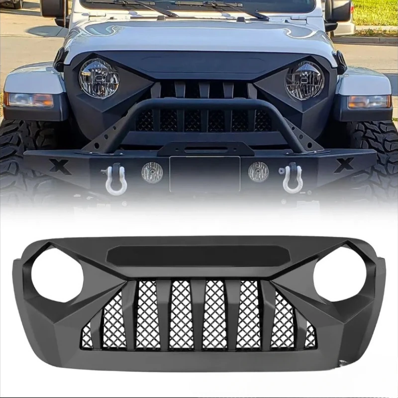 

Suitable for 18-23JEEP Wrangler modification grille Front Racing Grille Grill Mask Cover Trims Front Hood Grills