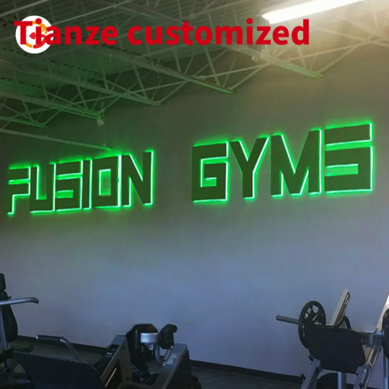 

(customized)JAGUARSIGN Custom 304 Stainless Steel Logo Illuminated GYM Signs 24 Inch Metal Letters Gymnasium