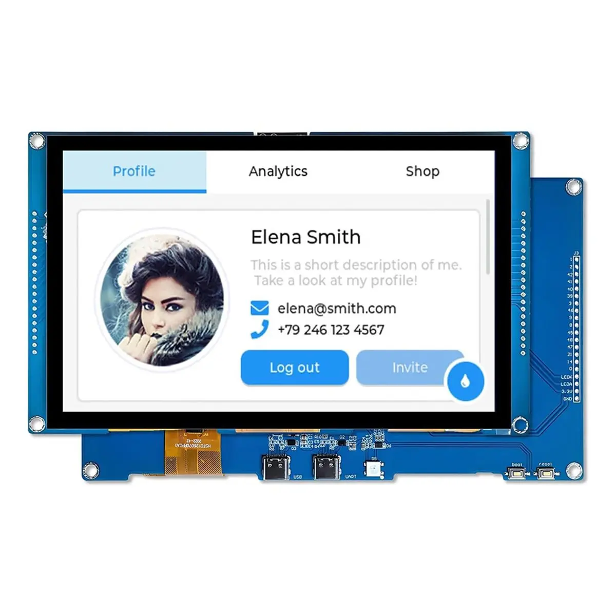7 Inch - Touch Display 800x480 Capacitive Screen WiFi Bluetooth LVGL for Dual-Core 240MHz Onboard Antenna