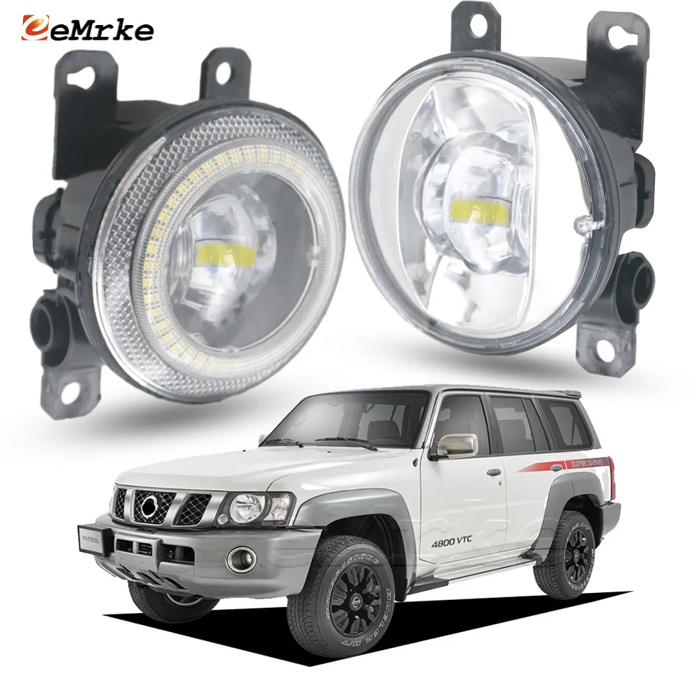 

Светодиодные противотуманные фары для Nissan Patrol Y61 MK V 2005-2009 Patrol Safari Y61 SA UAE 2011-2024 Angel Eye DRL Ring Daylight