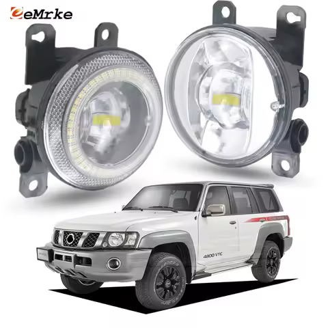 LED Fog Driving Lights for Nissan Patrol Y61 MK V 2005-2009 Patrol Safari Y61 SA UAE 2011-2024 Angel Eye DRL Ring Daylight