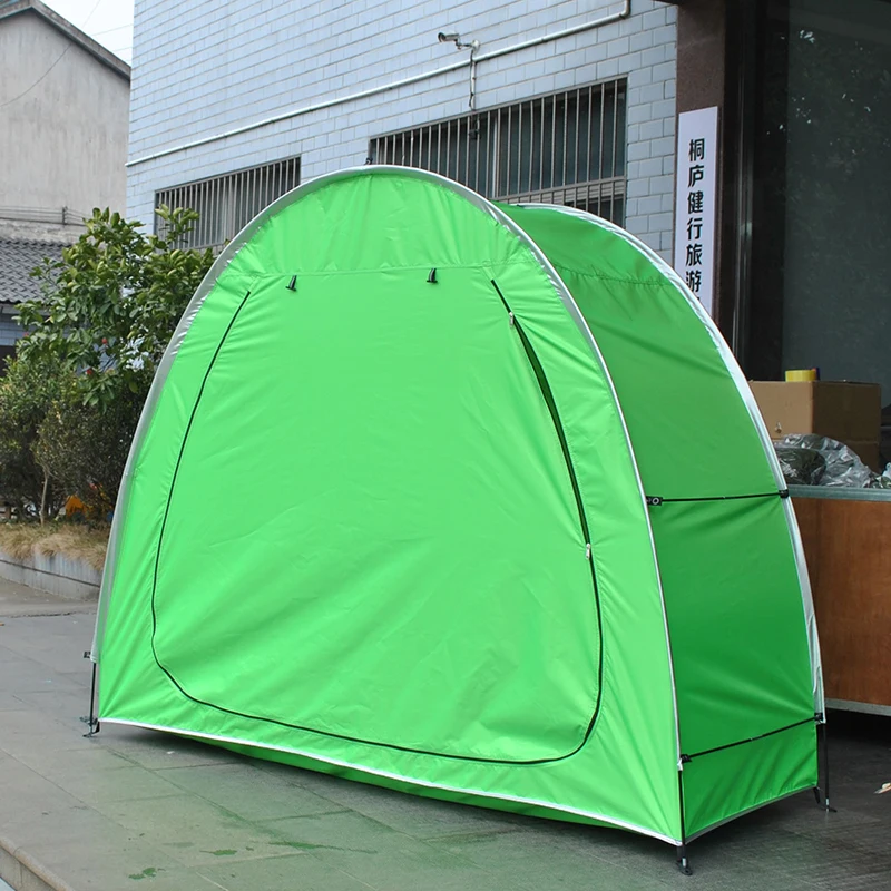 Waterproof Anti-UV Outdoor Bicycle Cover, Lawn Mower Garden Tools Shed with Roll-up Zipper Door, Anti-Snow Storage Shelter