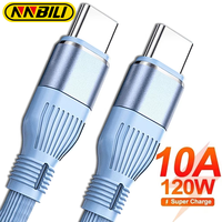 NNBILI 120W 10A Fast Charger PD Dual Type C Quick Charging Cable High-speed Data Transfer Wire Cord For Samsung Xiaomi Huawei