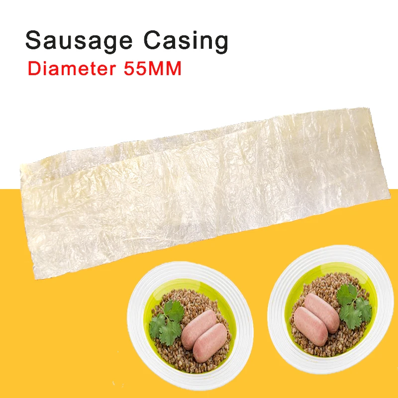 1-10 unidades de tripas naturales para salchichas de 85mm x 50cm, herramientas de cocina para barbacoa, herramienta para envasar carne, película grande para hacer salchichas