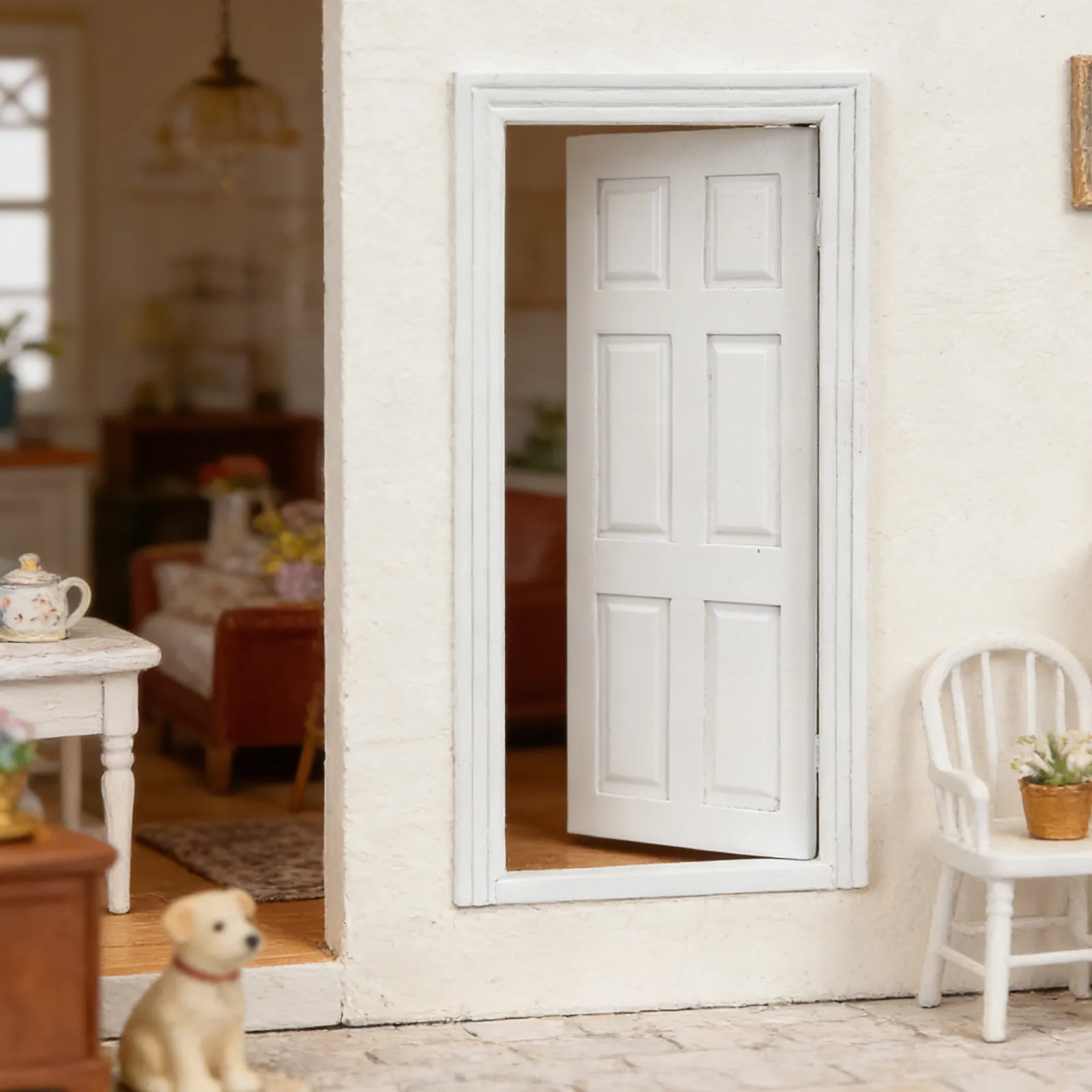 

Деревянная миниатюрная входная дверь для кукольного домика в масштабе 1:12, неокрашенная, в викторианском стиле, аксессуары для миниатюрной мебели, для самостоятельной покраски