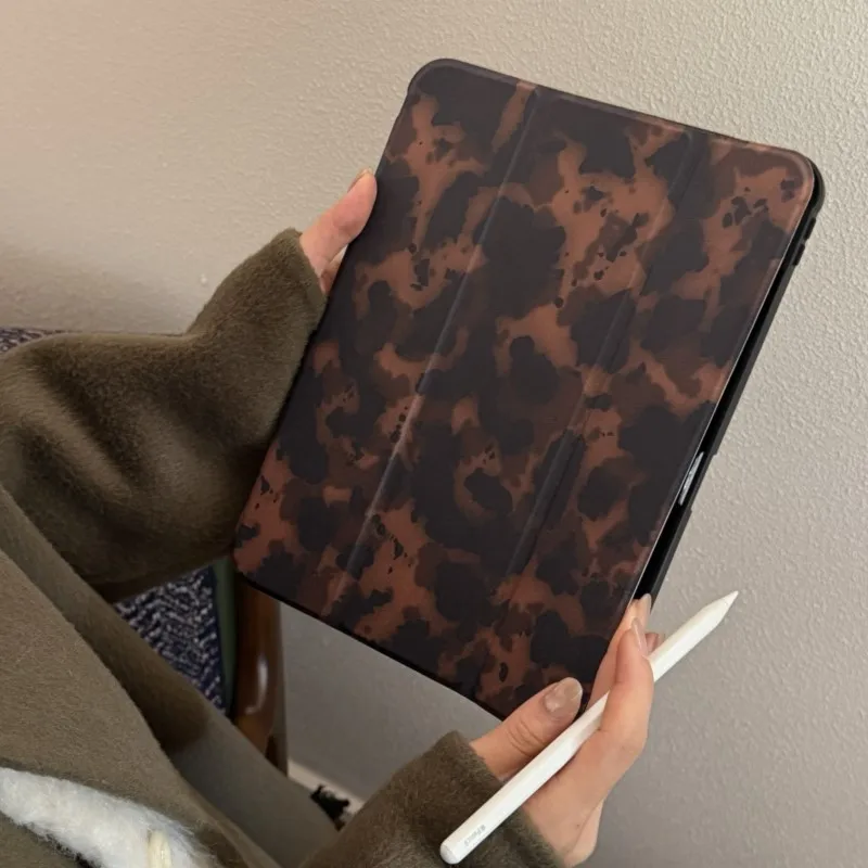 

Коричневый защитный чехол для планшетов iPad Mini Air 2 3 4 5 6 7/Pro 9.7-11 (2018-2025)/7/8/9/10-го поколения A16 2025 M2 M3 M4