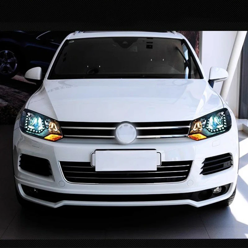 car accessories Head Lamp for VW Touareg 2011-2015 Headlights LED Headlight DRL Lens Double Beam Bi-Xenon HID car Accessories