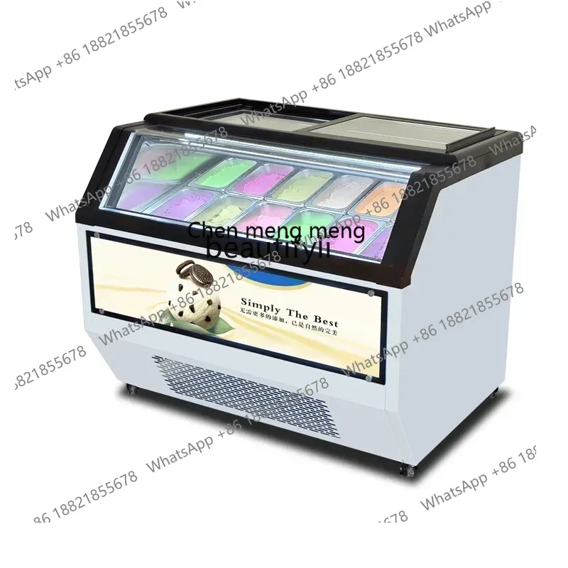 ss 8617  Commercial ice cream cabinet thick cut fried yogurt frozen display cabinet air-cooled frost-free horizontal display cab