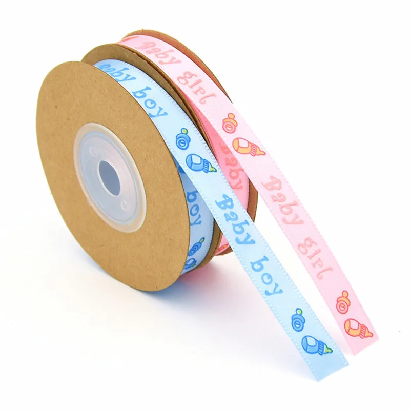 Gender Reveal Supplies 10 meters Boy or Girl Silk Ribbons For Handmade Design Baby Shower Decoration DIY Gift Packing