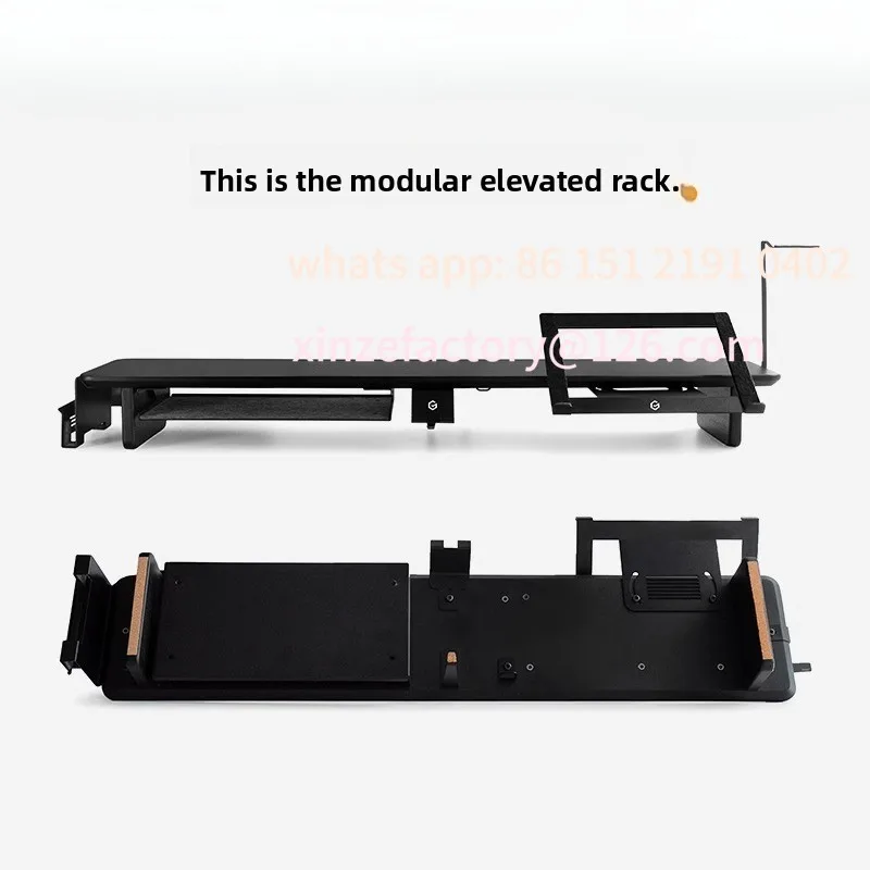 

CustomizableMonitor Stand Premium Computer Riser for Ergonomic Workspace Modern Desk Organizer for Office Walnut/Bla