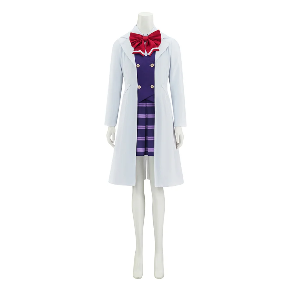 Ace Attorney Ema Skye Cosplay Costume Women Jacket Vest Skirt Suit Halloween Party  Outfit