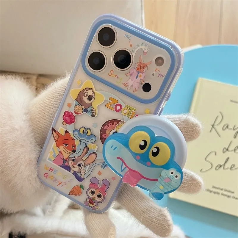 

Korea Disney's Crazy Zoo Cute Gary For Magnetic Phone Grip Foldable Stand for MagSafe Compatible Phones 3D Cartoon Acrylic