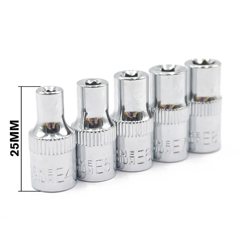 E7 Llave tubo Torx Star Bit Externa E Juego llaves vaso 1/4 pulgadas