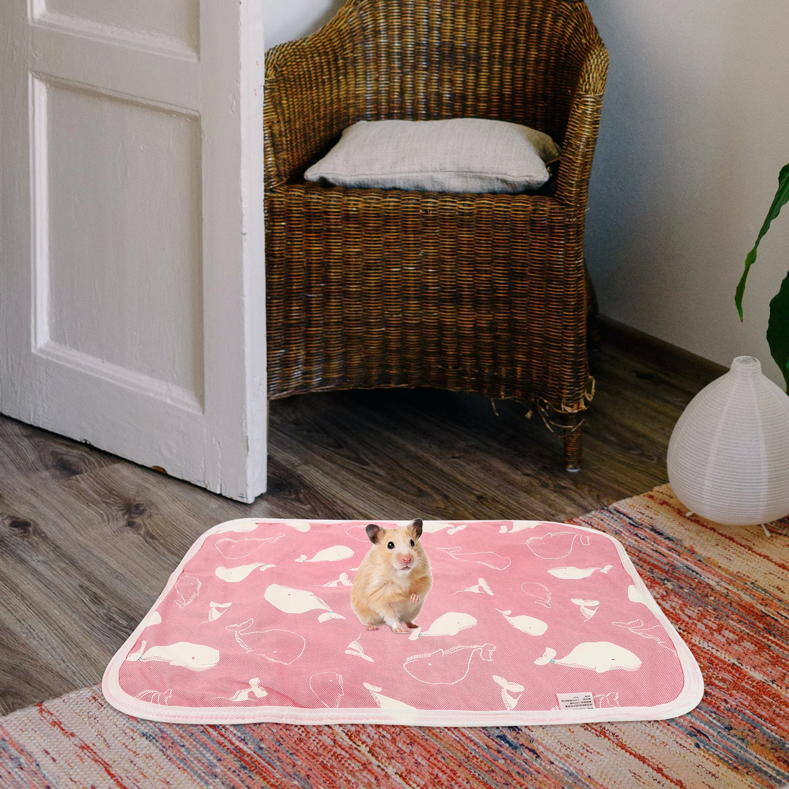 

2Pcs Hamster Urinal Pad Small Pet Cage Liner Pet Training Mat Washable Reusable Guinea Pig Pee Pad Cage Cushion