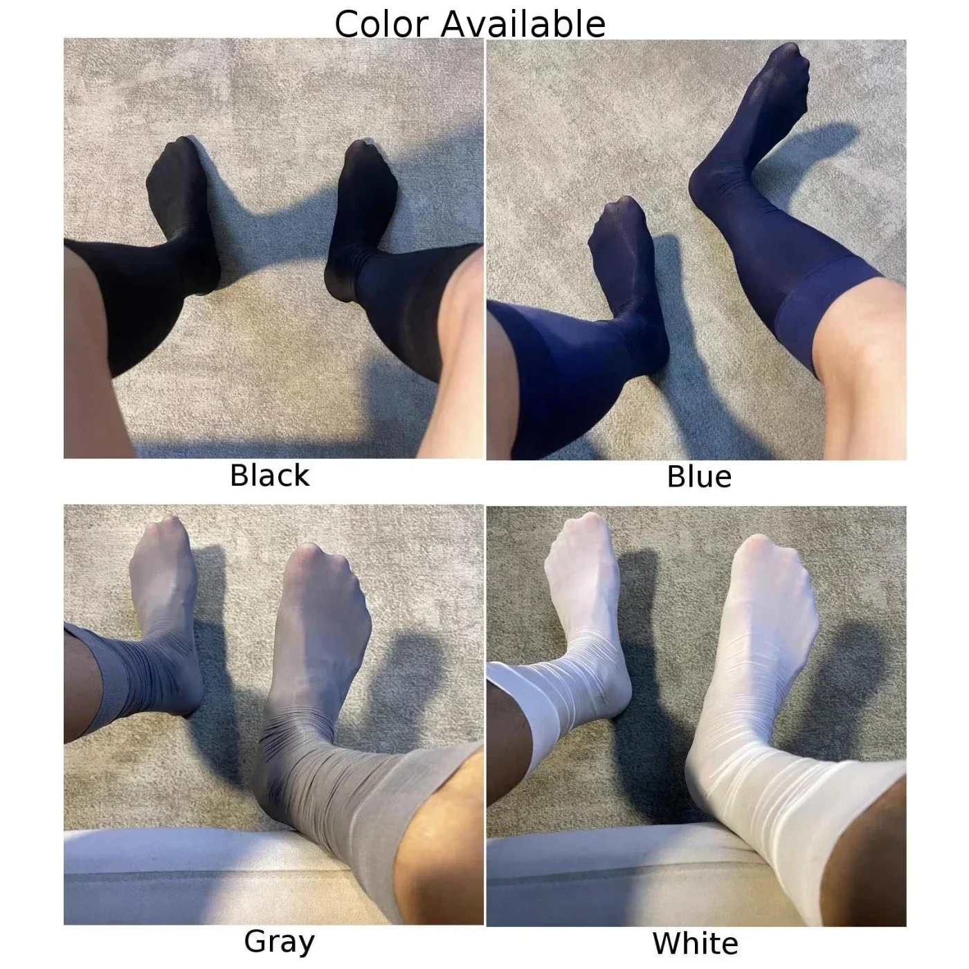 Men Oil Thin Lightweight Socks Daily Business Formal High Length Comfortable Dress Socks Nylon Casual Breathable Male Stocking