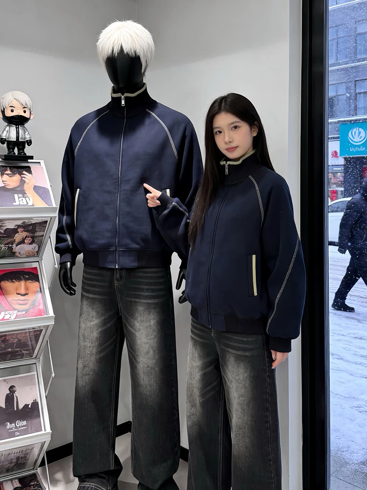 

Мужской кардиган-свитшот Hassed American High Street с воротником-стойкой, модный брендовый, высококачественный, весенне-осенний, плотный, для пар