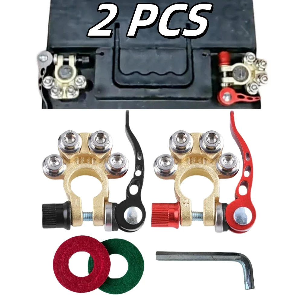 

2 шт. разъемы для автомобильного аккумулятора, быстроразъемное отключение 12 В 24 В, положительные отрицательные концы кабеля аккумулятора для автомобиля типа SAE/JIS