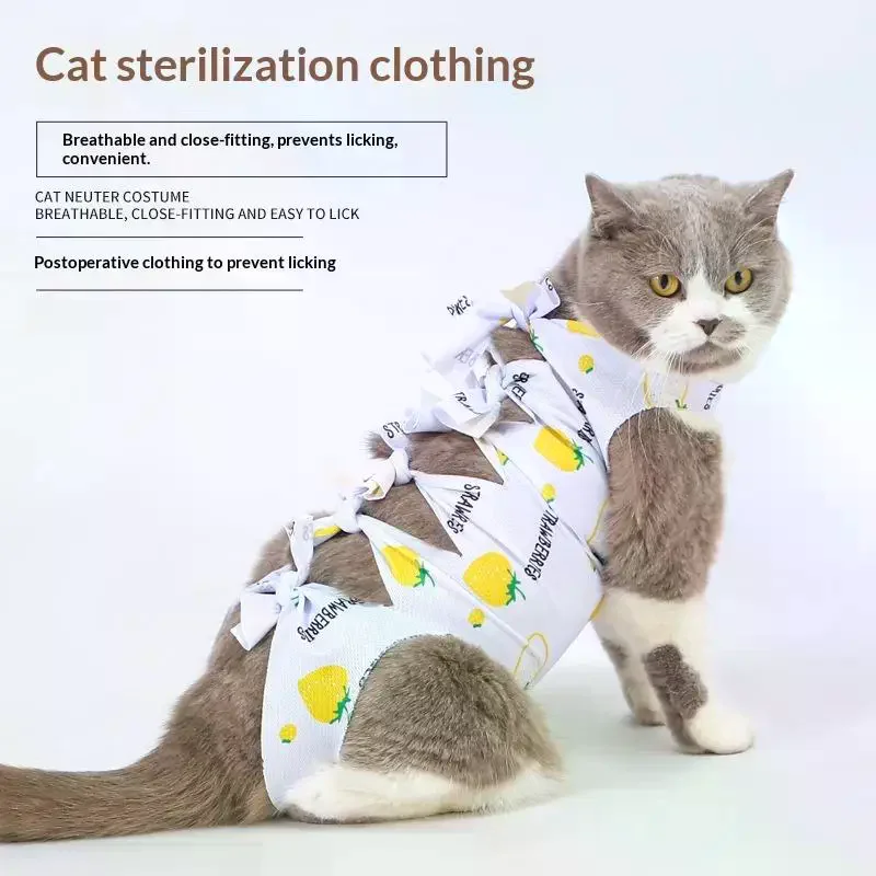 Pet Neutering Suit Cat Postoperative Recovery Clothes Anti-Licking Adjustable Wound Protective Clothing Pet Supplies