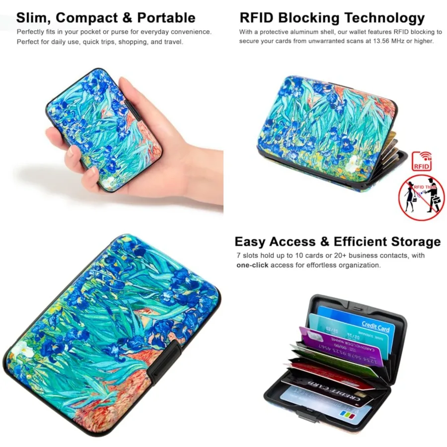 

Credit Card Holder Small RFID Blocking Wallet Business Metal Slim Mini Aluminum Hard Case for Women Men