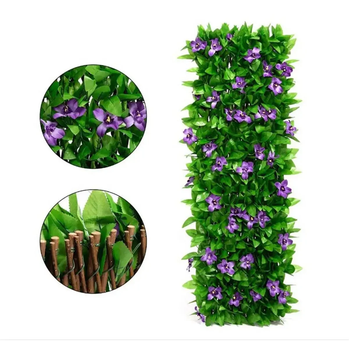 40cm Simulation Fence Garden Decorative Plants Artificial Flower Retractable Garden Privacy Fence Decorative Fence