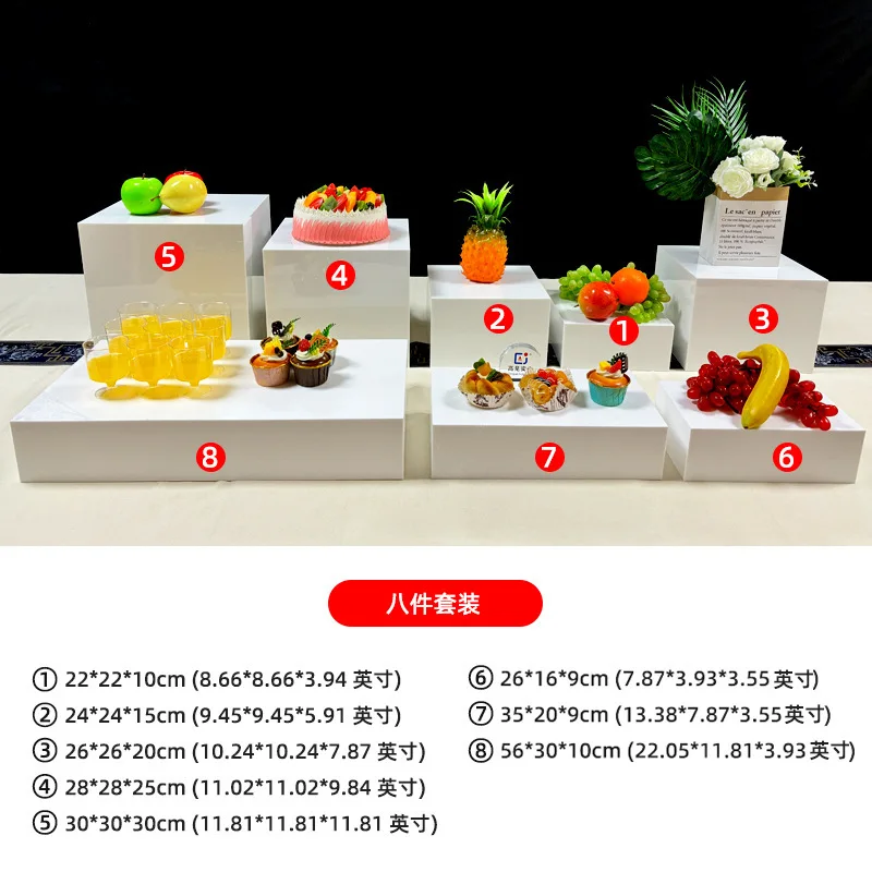 2026 Dessert table cake stand cube acrylic box restaurant hotel wedding supplies buffet table cross-border