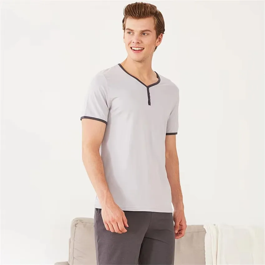 Pyjamas Men Comfortable Stitch Modal Short Pajamas Nice And Cool Sleepwear Male Onesie Leisure Pijama Can Wear Outside