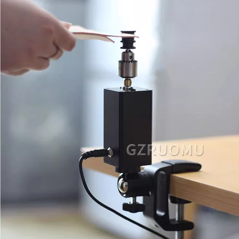 

Electric Leather Edge Sanding Burnishing Machine Handmade DIY Vegetable Tanned Ebony Polishing Stick Trimming Head Grinder