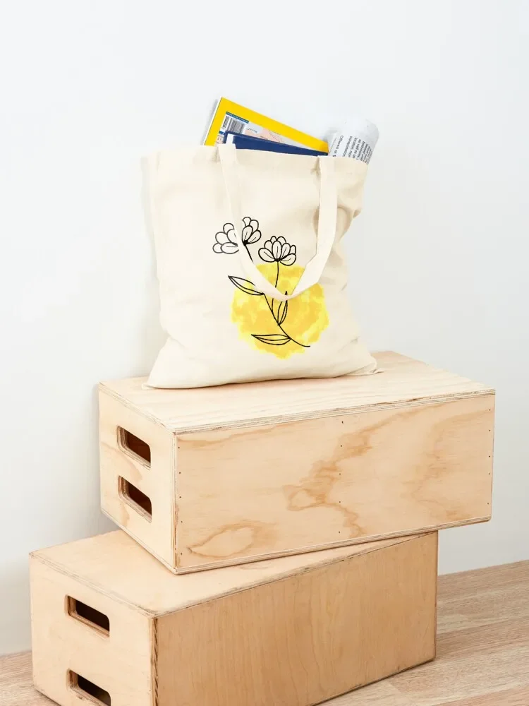 flower on background of paint stains Tote Bag supermarket folding bag tote bag men's custom tote Canvas