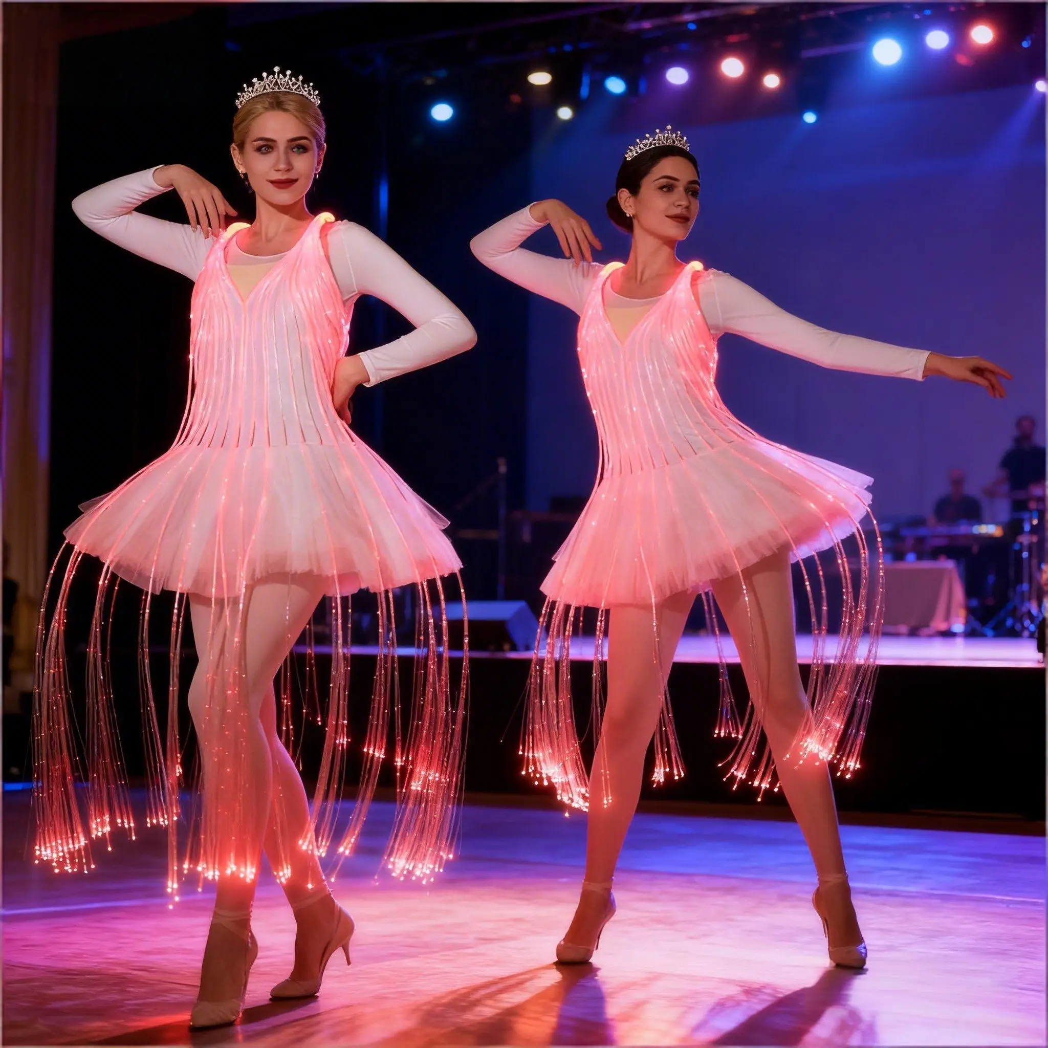 

Светящееся в темноте балетное платье из оптоволокна с юбкой-туту и пультом дистанционного управления для изменения цвета, танцевальный костюм для девочек для выступлений на сцене