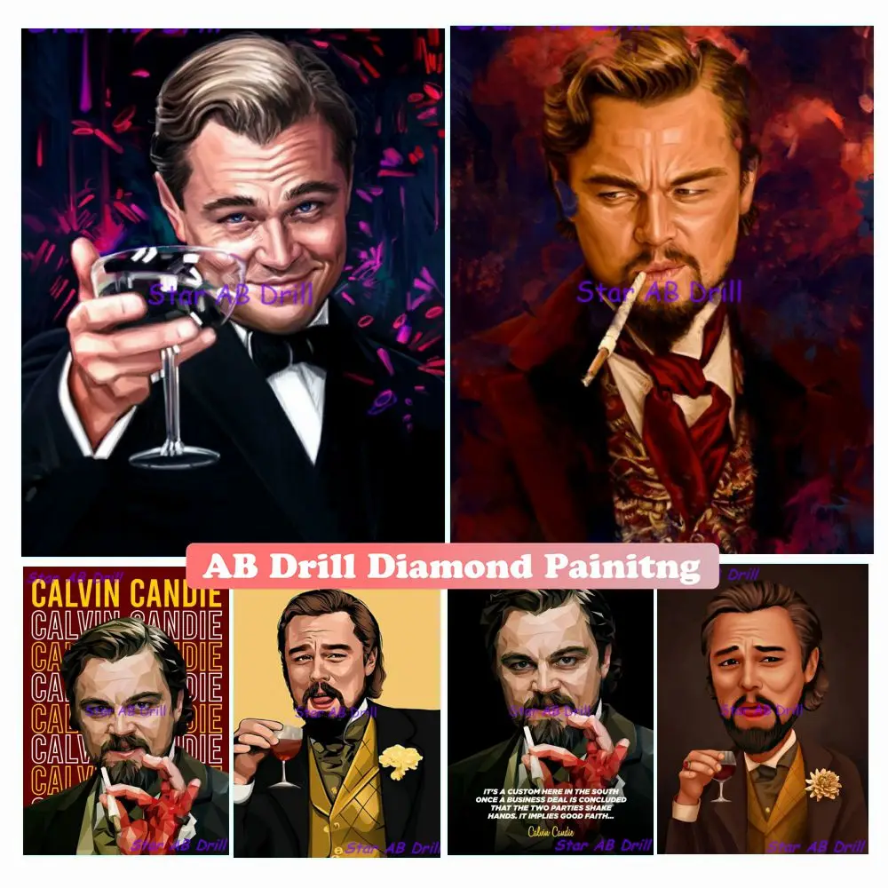 The Great Gatsby Movie AB Drill Diamond Art Paintings Calvin Candi Motivational 5D DIY Funny Leonardo Cross Stitch Home Decor