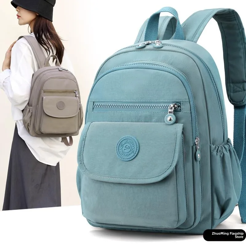 

Korean Sle Large Capaci Ox Cloth Waed Canvas Bapa Travel Tourism Ladies oulder Bag Bookbag Youth Pure Color