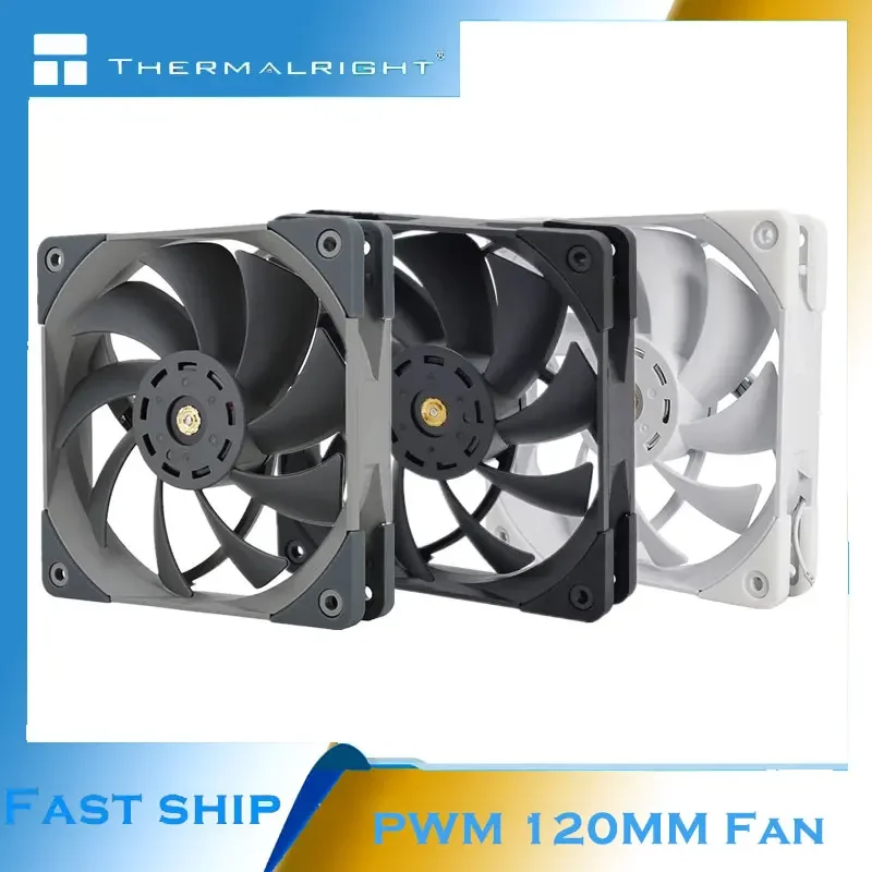 

Thermalright PC case 120mm Quiet PWM Temperature Control Cooling Fan CPU Cooler，No light,TL-C12PRO