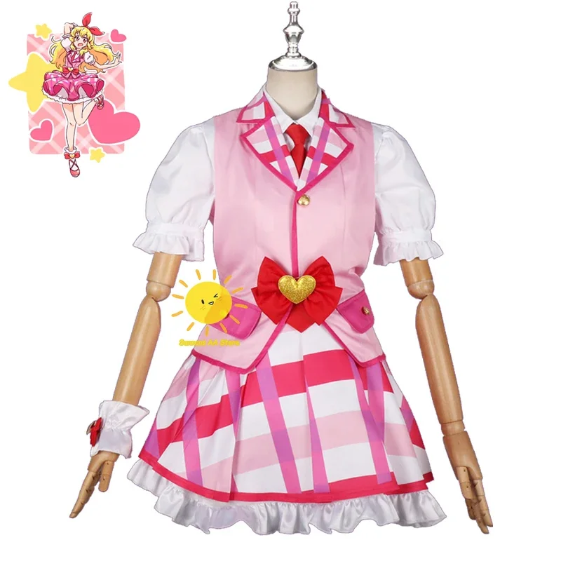 Anime Hoshimiya Ichigo Cosplay Aikatsu Cosplay Costumes Hoshimiya Ichigo Uniform Dress Halloween Carnival Party Cos Women Girls