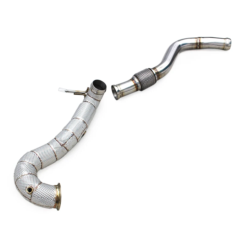 

OEM Stainless Steel Exhaust Pipes For Mercedes-Benz A45/CLA45 AMG 2.0T W117 2014-2023 Free Flow Downpipe With Heat Shield